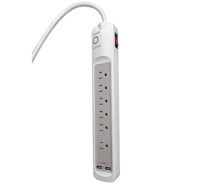 6 Outlets Usb 2.4a Power Strip