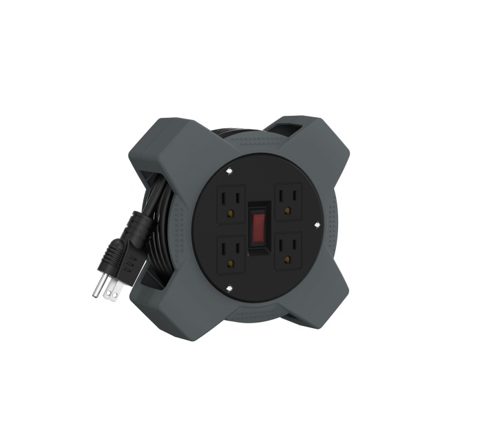 4 Outlets Plastic Cord Reel